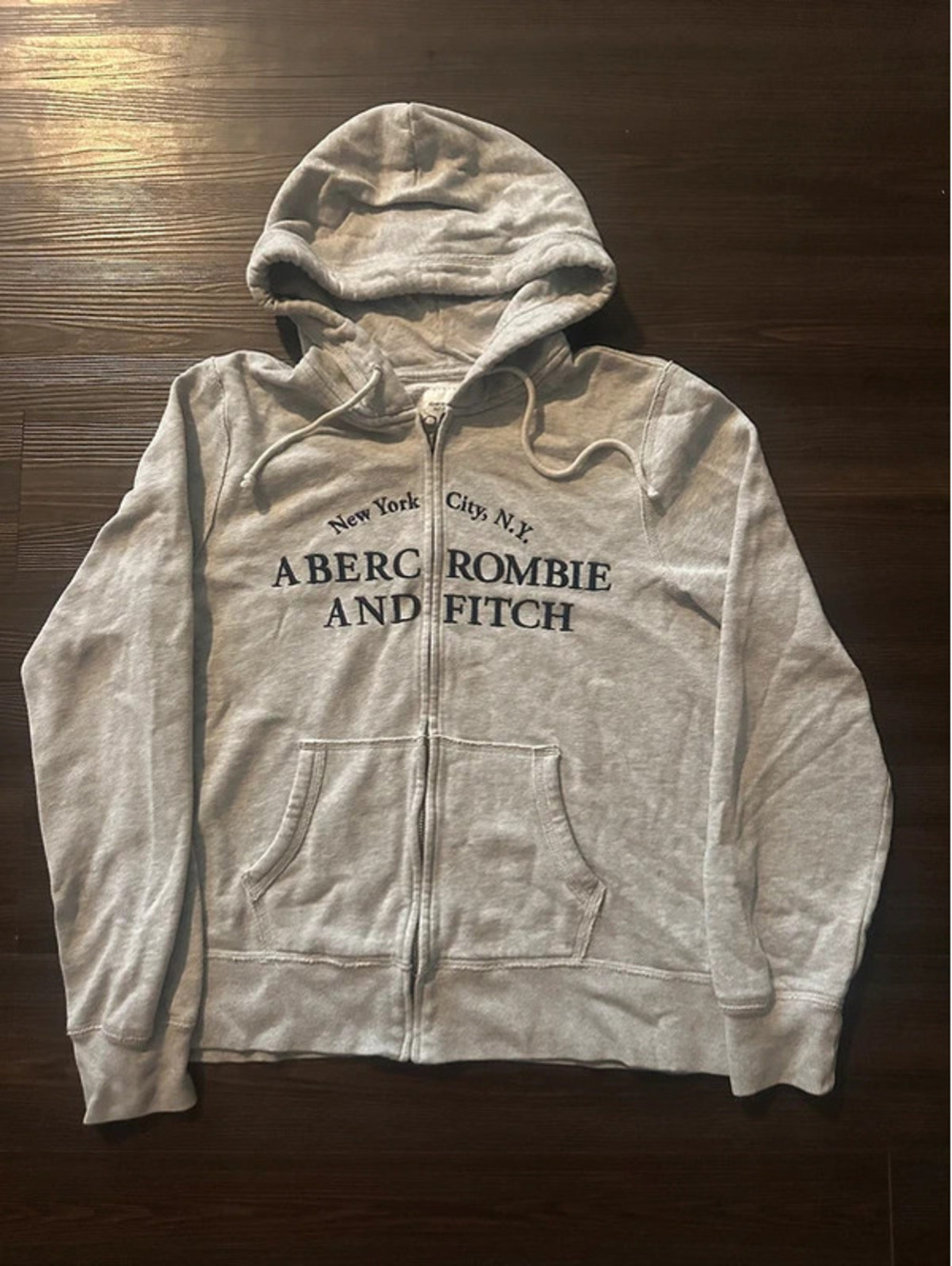 Abercrombie & Fitch Women’s Soft A&F Full Zip Hoodie Sz M, Heather Grey Y2K
